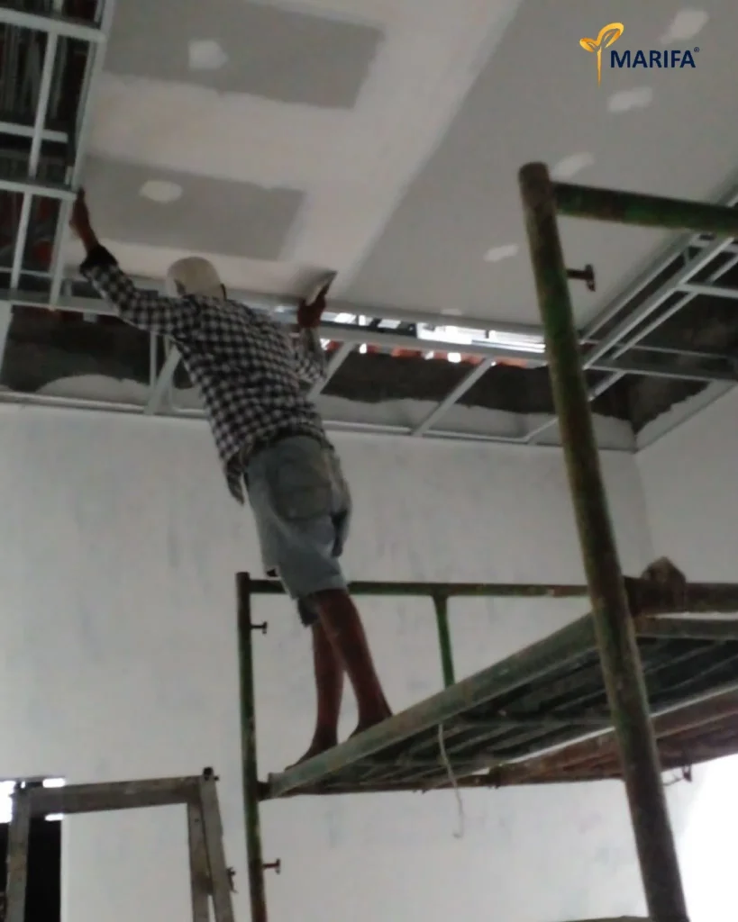 08update Proyek Terbaru Dari Marifa Property Proses Pengerjaan Plafon Rumah 1 Lantai Di Surabaya