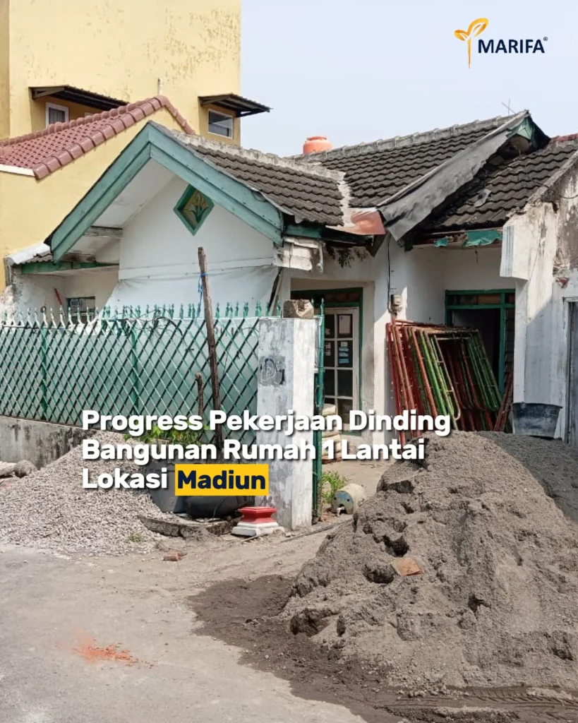 5 Proyek Terbaru Rumah 1 Lantai Di Madiun Tahap Pengerjaan Dinding