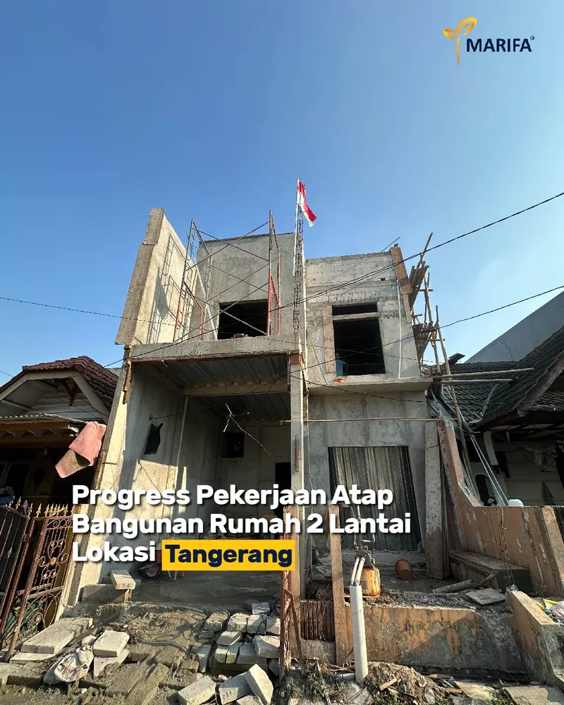 Update Progres Rumah 2 Lantai Di Tangerang Pengerjaan Atap Baja Ringan Untuk Hunian Kokoh & Nyaman! 6